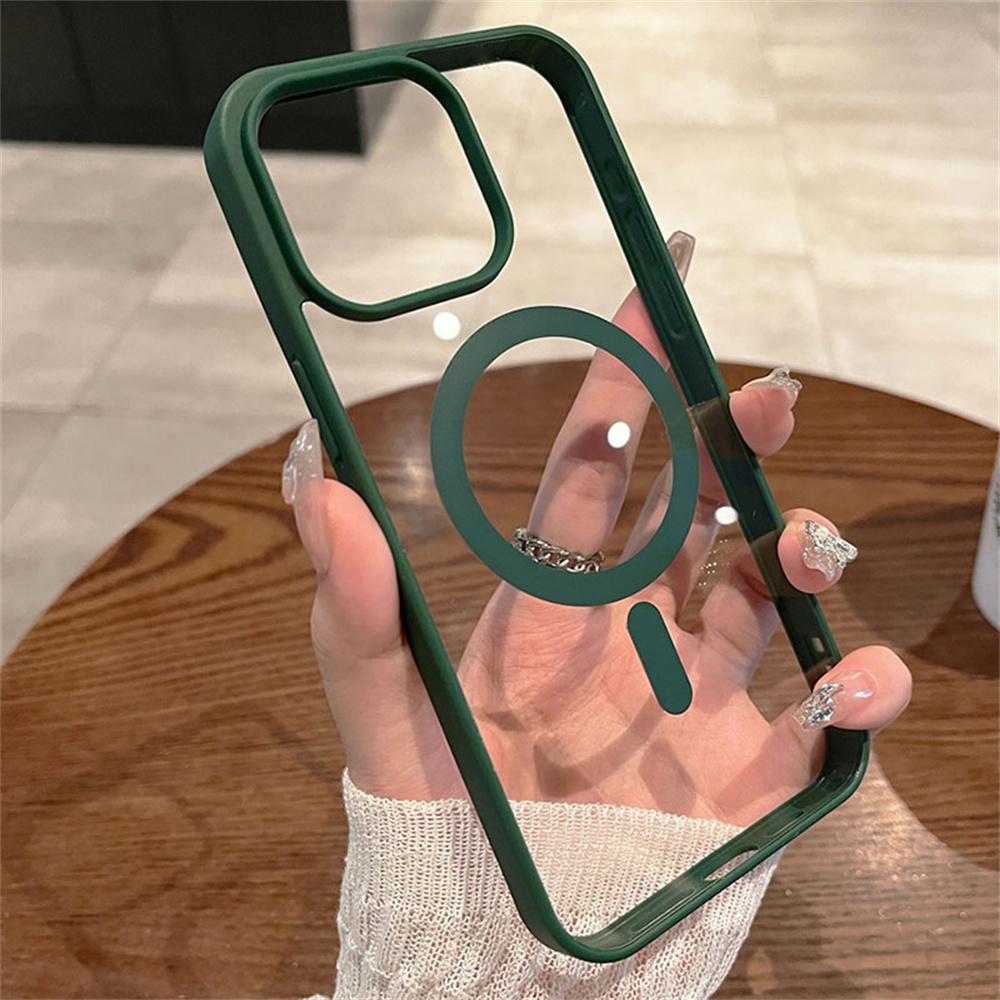 iphone 17 Transparent Magsafe Magnetic Case For iPhone 16 15 14 13 12 11 Pro Max Plus mini Wireless Charging Hard Protect Cover