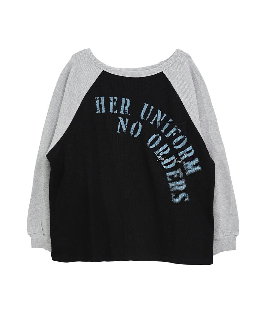 SOMSOC Milli Artwork Raglan Top_Black