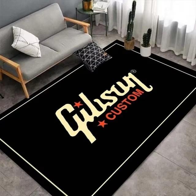 Classical Guitar Bass Carpet Drum Kit Room Non Slip Soft Mat Guitar Electric Printed Area Rug for Living Room Kid Play Room Deco