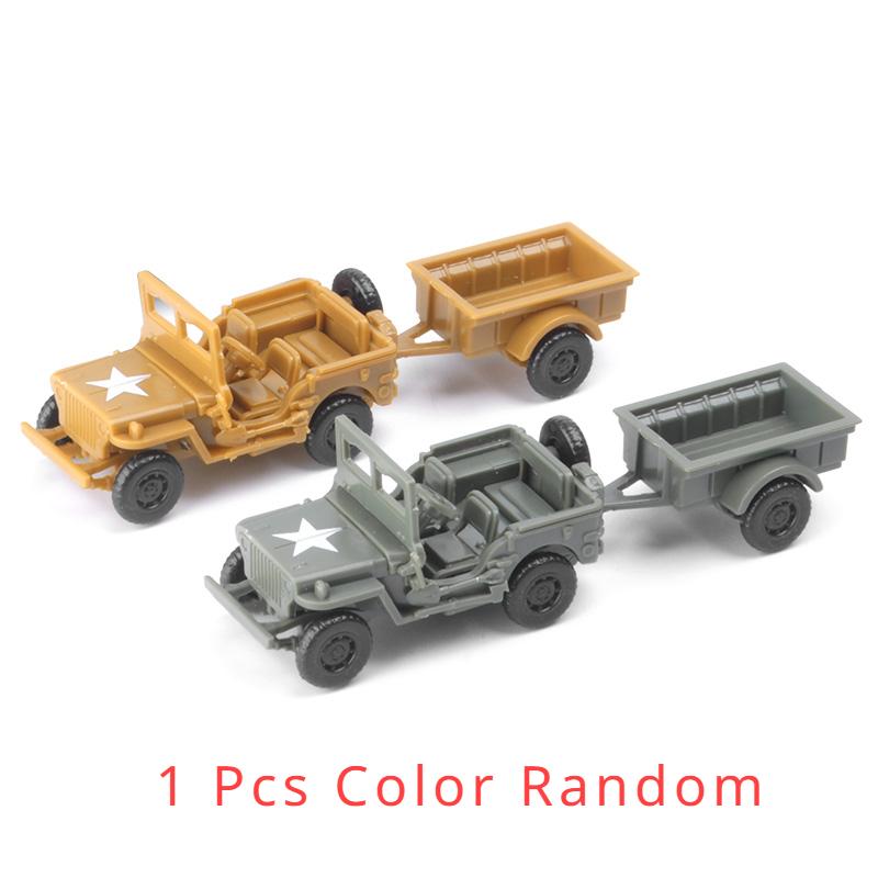 

1/72 WWII Willys Jeep with Hanging Bucket 4.5cm Military Vehicle Assemble Car Model Toys
