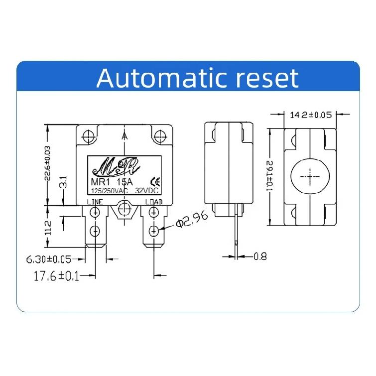 Overload overcurrent protector Switch reset equipment Circuit breaker Water pump Air pressure charging car washing machine
