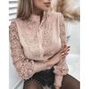 Women Lace Stitching Long-Sleeved Shirt Lace