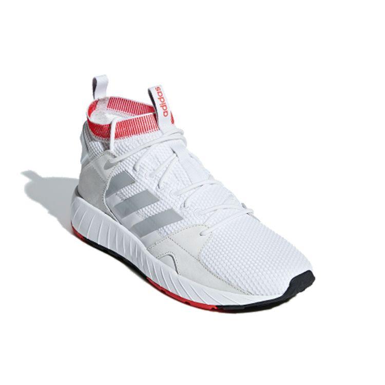 Adidas Neo Questar Strike Mid Fabric Non-Slip Low-Top Running Shoes Men Sneakers White Red Gray G25775