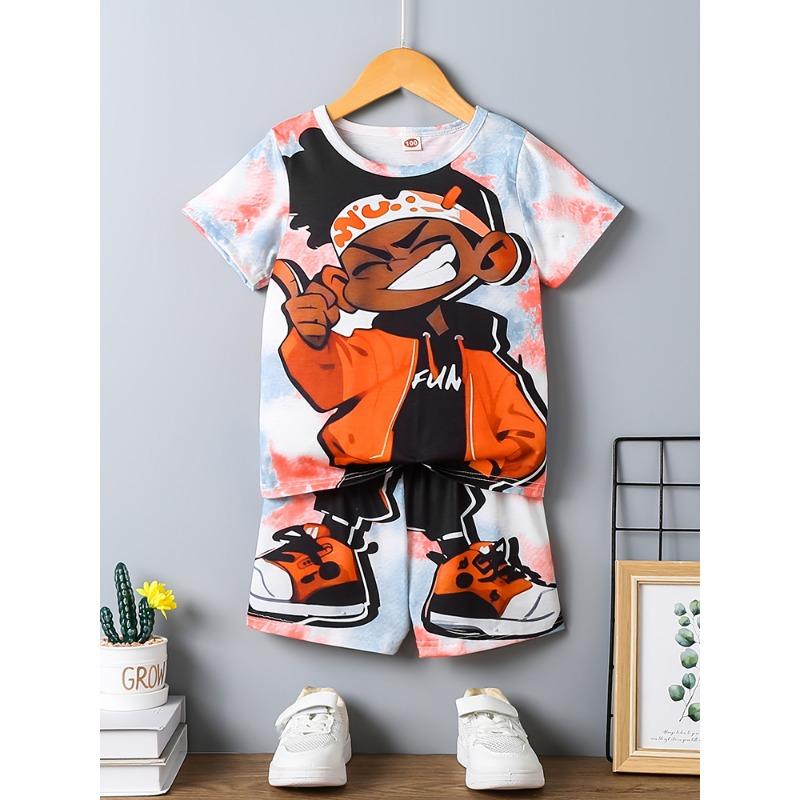 Men's T-shirt And Shorts Set Summer Outdoor Street Men's Fashionable Short-sleeved Top Everyday Casual Men's Beach Shorts