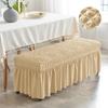 1PC Elastic Rectangle Bench Cover with Skirt Stretch Bubble Seersucker Stool Cover All-inclusive Piano Chair Slipcover Bedroom