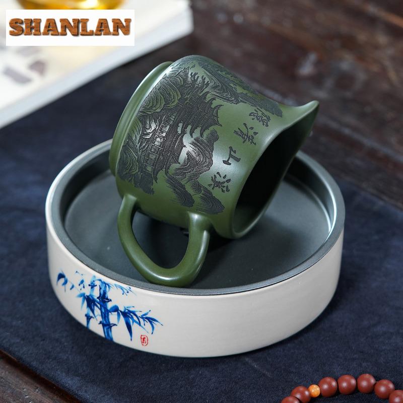 300ml Yixing Zisha Landscape Tea Pitcher Pour Tea Fair Cup Serving Cup Cha Hai Dispenser Justice Cup Fair Mug Teaset Supplies