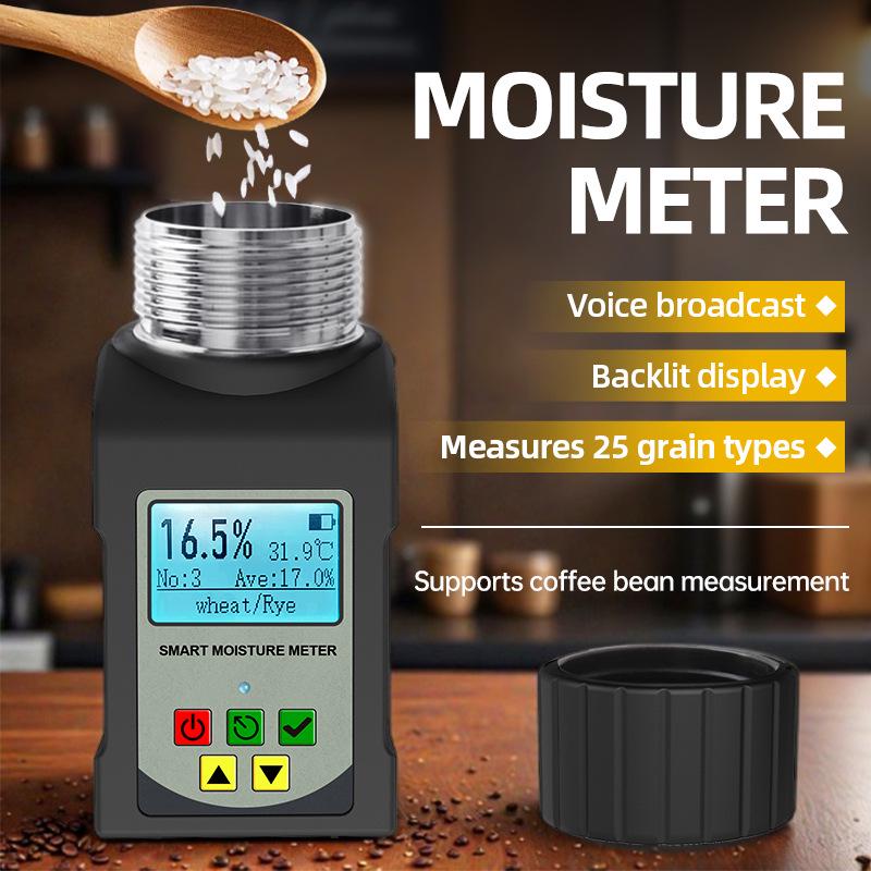 

Digital Moisture Meter with Lid for Coffee Beans, Nuts, Flax Seeds, and Rapeseed Digital Moisture Meter
