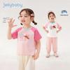 JELLYBABY Girls' Cartoon Color Block Short Sleeve T-shirt