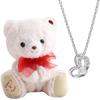 Petit Lou Tete Bear and Heart Necklace 12cm 4S Size January Normal