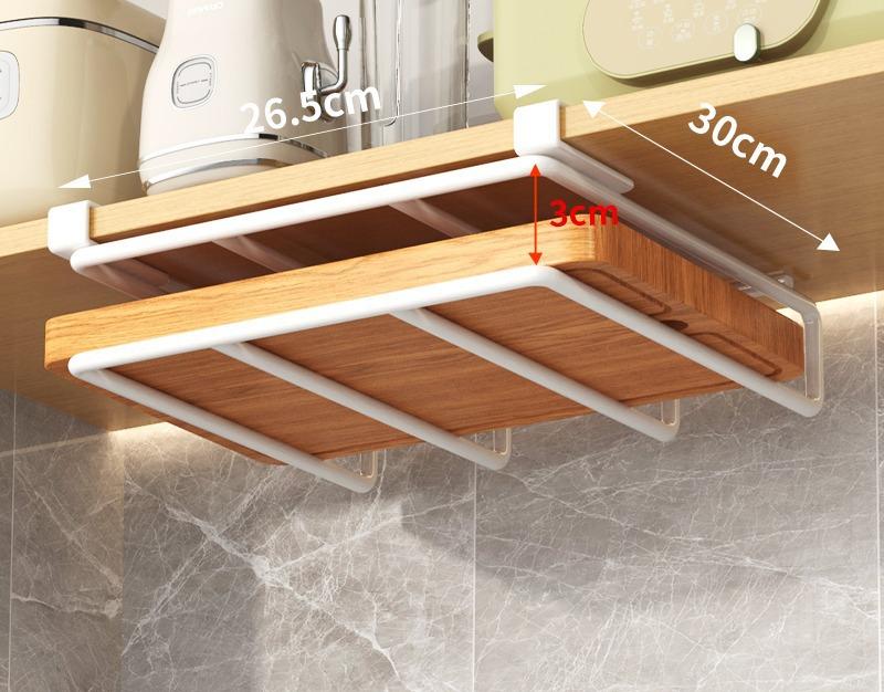 Kjøkken Ikke-punching Multifunksjonelt grytelokk Skjærebrett Plassering Oppbevaringsstativ Skap Hengende skap Nedre henger