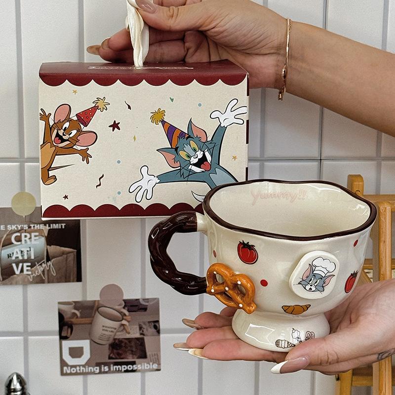 Cadeaux d'anniversaire pour filles, tasses à café chat et souris, tasses à boire de grande valeur pour filles, boîtes cadeaux