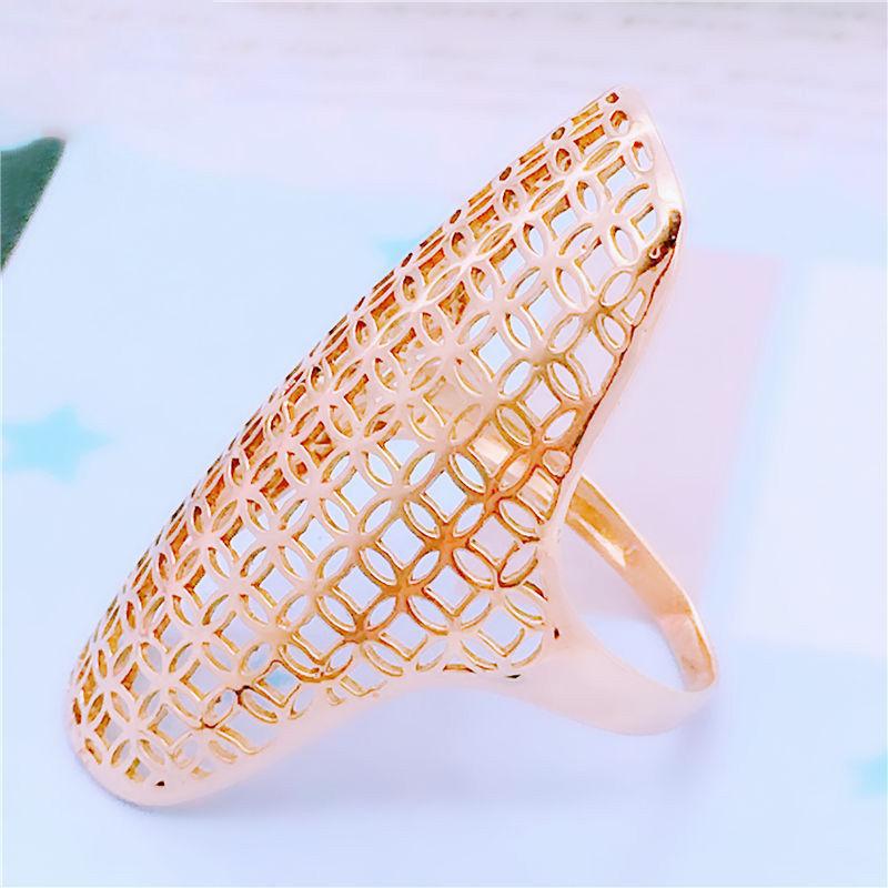 Russia 585 Purple Gold Ethnic Style Hollow Copper Coin Pattern Wide Version Ring Plated Rose Gold Ring Women