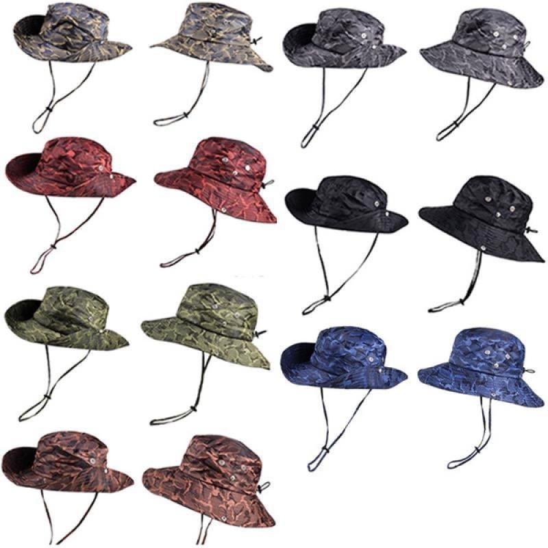 Panama-Kappe für Herren, atmungsaktiv, schnelltrocknend, Sonnenschutz, Anti-UV, Angeln, Camping, Camouflage, Fischerhut