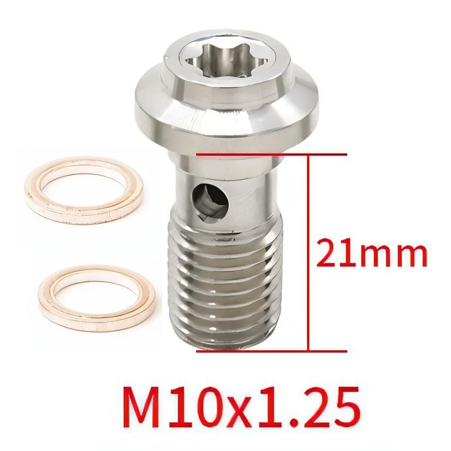M10XP1.25 Banjo Bolt Single 304 Stainless Steel with Copper Washer