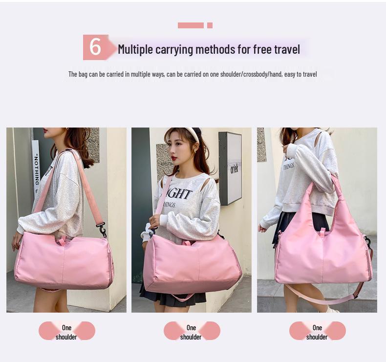 Large Capacity Women's Yoga Fitness Bag - Oxford Cloth Shoulder Bag with Shoe Compartment, Lightweight for Travel.