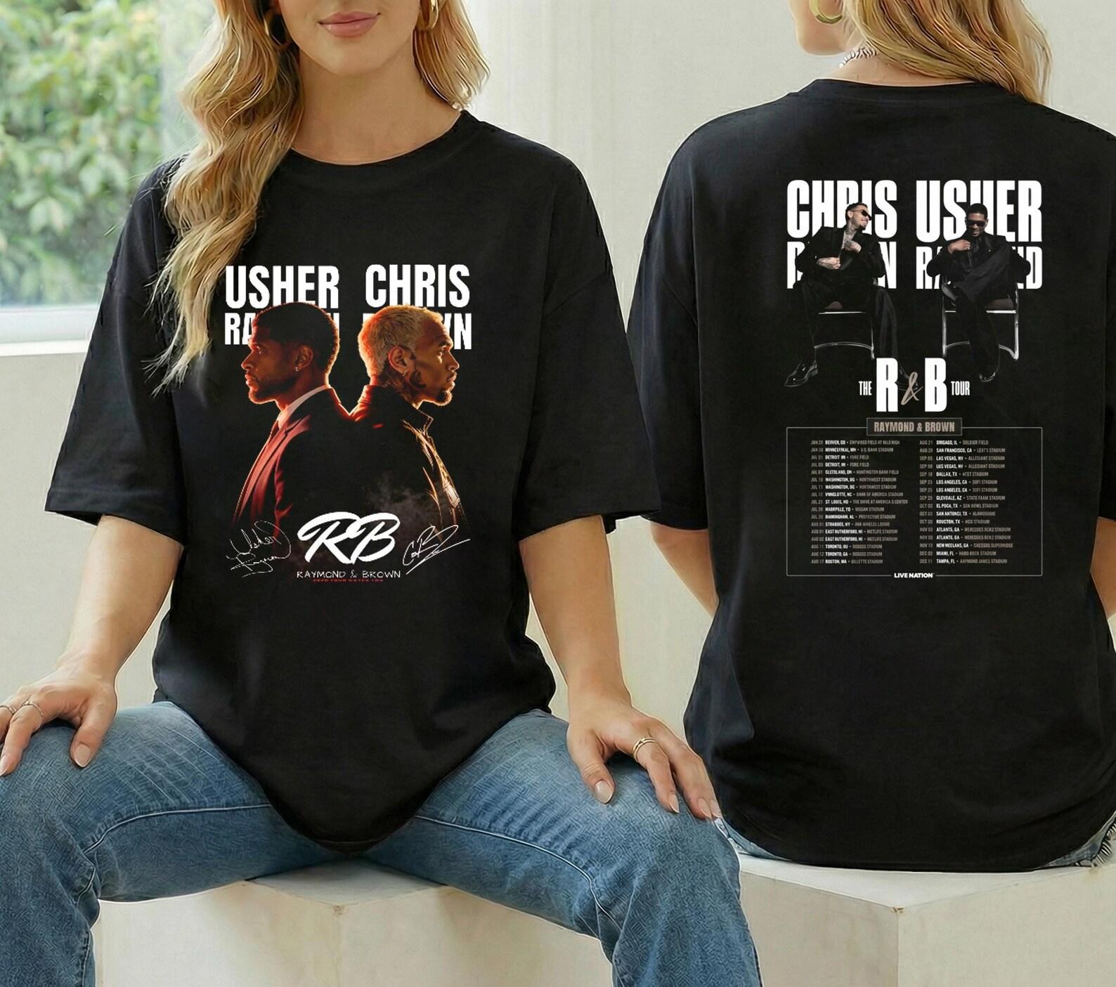 2026 Chris Brown Usher Tour Graphic T-Shirt, Raymond and Brown R&B Concert Merch, Hip Hop Tee, Chris Brown Usher Fan Gift, Chris Brown Shirt 2XL