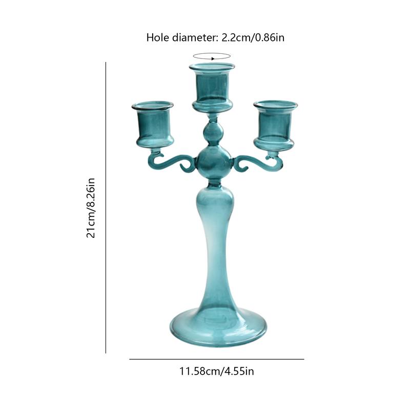 3 Köpfe Dekorative Kerzenhalter Bunte Glas Blumenvase für Heimdekoration Hochzeitsdekoration Tafelaufsätze Kerzenständer