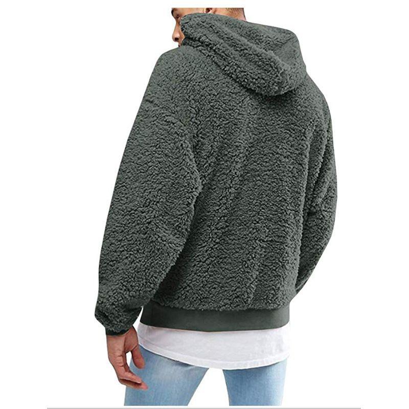 Winter Flauschiger Herren Hoodie Pullover Fleece Sweatshirt Kapuzenmantel Pullover