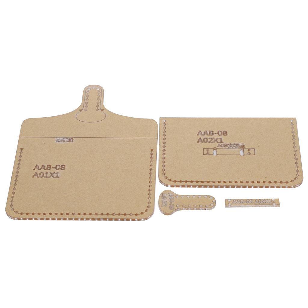 4Pcs Acrylic Template Card Bag Coin Purse DIY Leather Pattern Wallet Mold Craft Tools