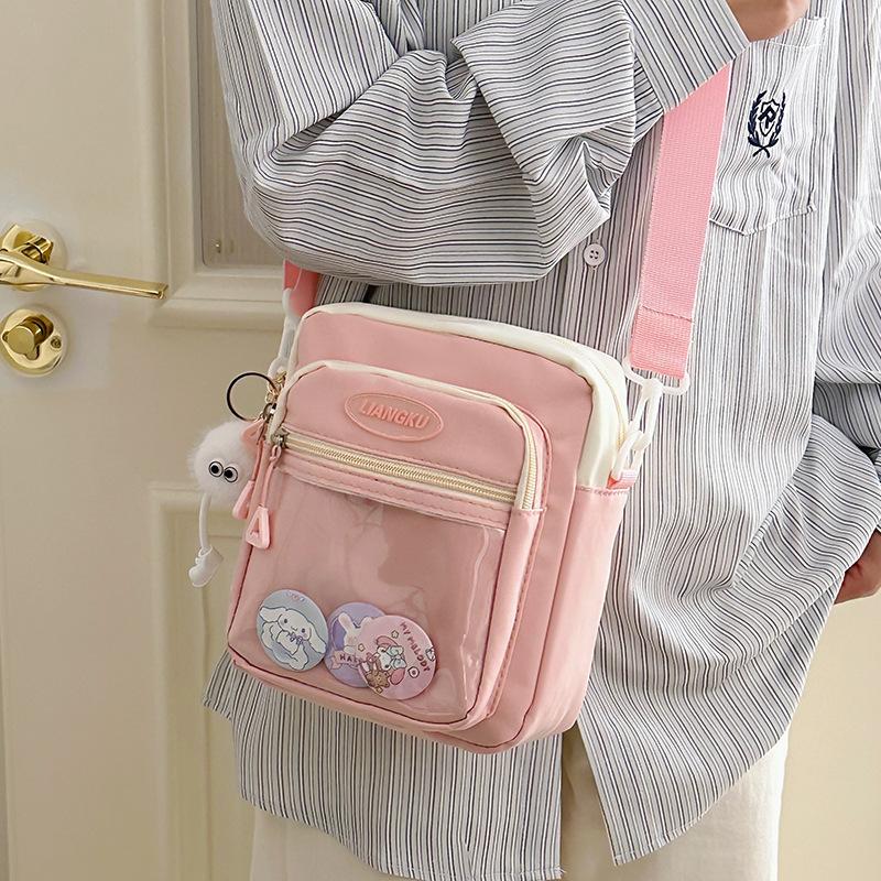 Women's Bag Small Square Bag New Sweet and Cute Girl Kawaii Ulzzang Ita Bag Contrasting Color Ins Shoulder Crossbody Bag