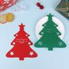 12Pcs Christmas Tree Felt Cutlery Mats - Star Decor Non-Slip Durable | Home Party Holiday Table Decor Accessories