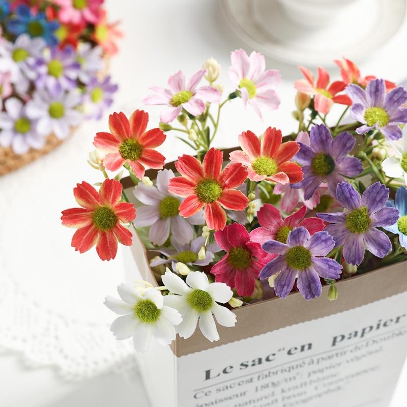 10Pcs 10cm Artificial Daisy Flower Head Fake Flower Home Room Decor Wedding Decoration DIY Garland Bouquet Christmas Accessories