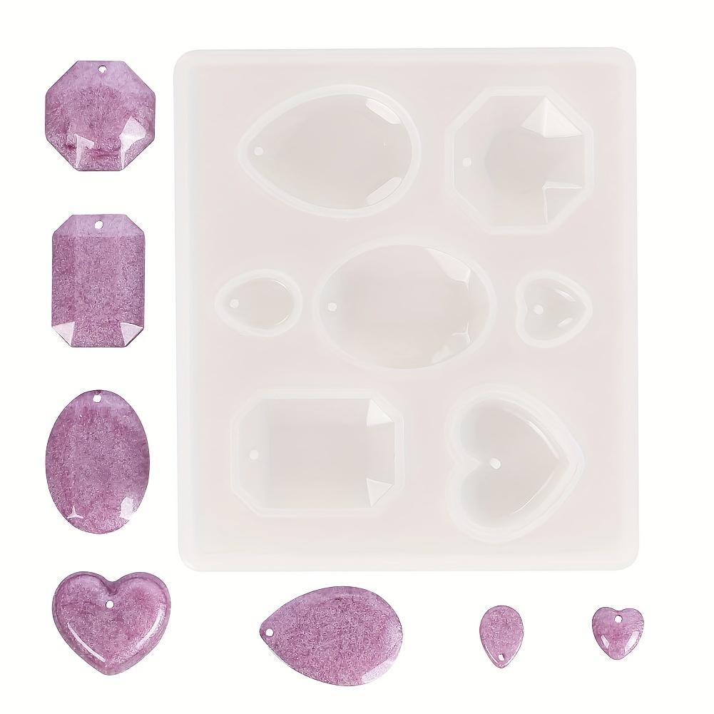 DIY Silicone Mold for Pendant Making, Resin Casting Mold for Epoxy Jewelry Making, Heart&Oval&Droplet&Octagon Shapes, Perfect for DIY Crafts