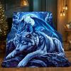1pc Dragon Wolf Pattern Design Blanket, Ultra-Soft And Lightweight, Essential for Camping And Travel. Ideal Comfortable Gift for