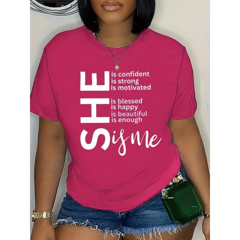 She Is Me Empowering Women's Tee - Casual White Top