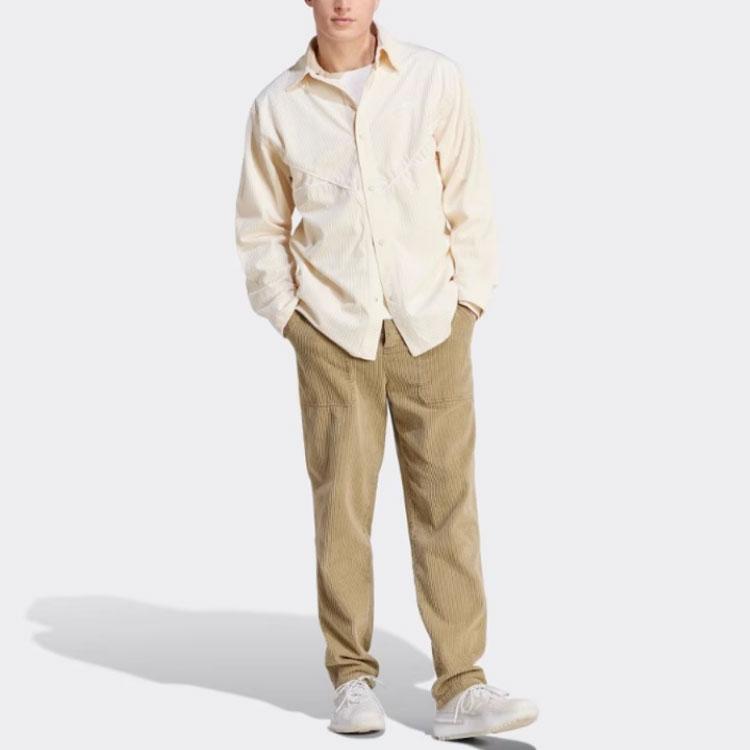 Adidas Originals Embroidered Logo Long Sleeve Sports Shirt Men Tops White IM4444