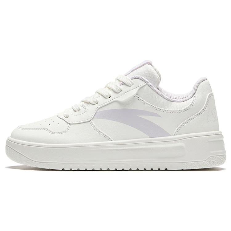 New Anta Relaxed Anti Slip Wear Resistant Low Top Skateboard Shoes Women's White 922418001Q-1
