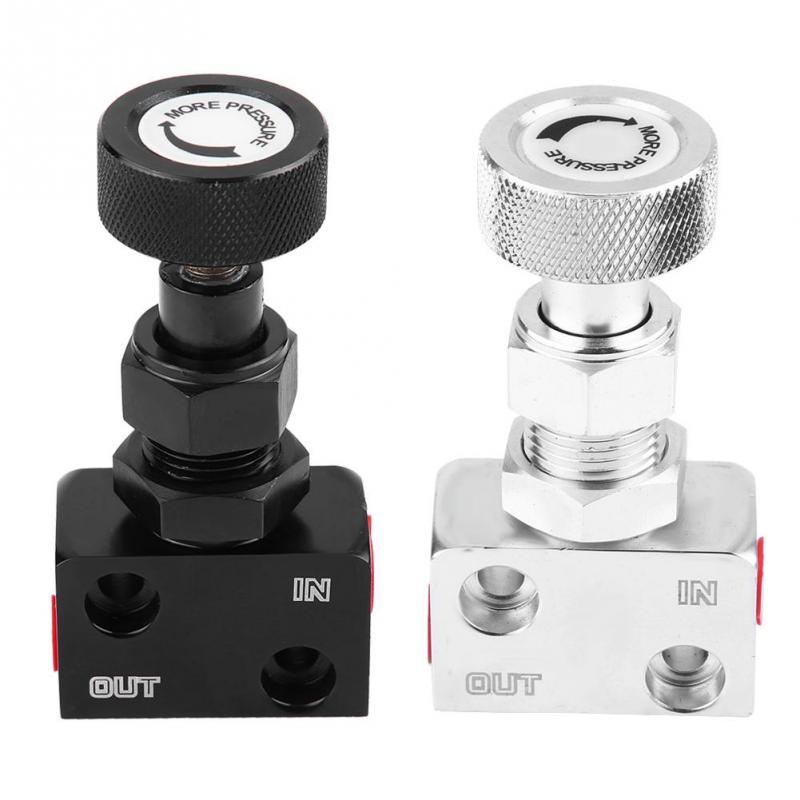 Silver Car Brake Proportioning Valve Universal Aluminum Motorsport Brake Shut Off Valve Pressure Regulator
