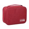 Data Cable Storage Bag Separate Storage Oxford Cloth Travel Electronics Bag for Cables Chargers Hard Drive Wine Red