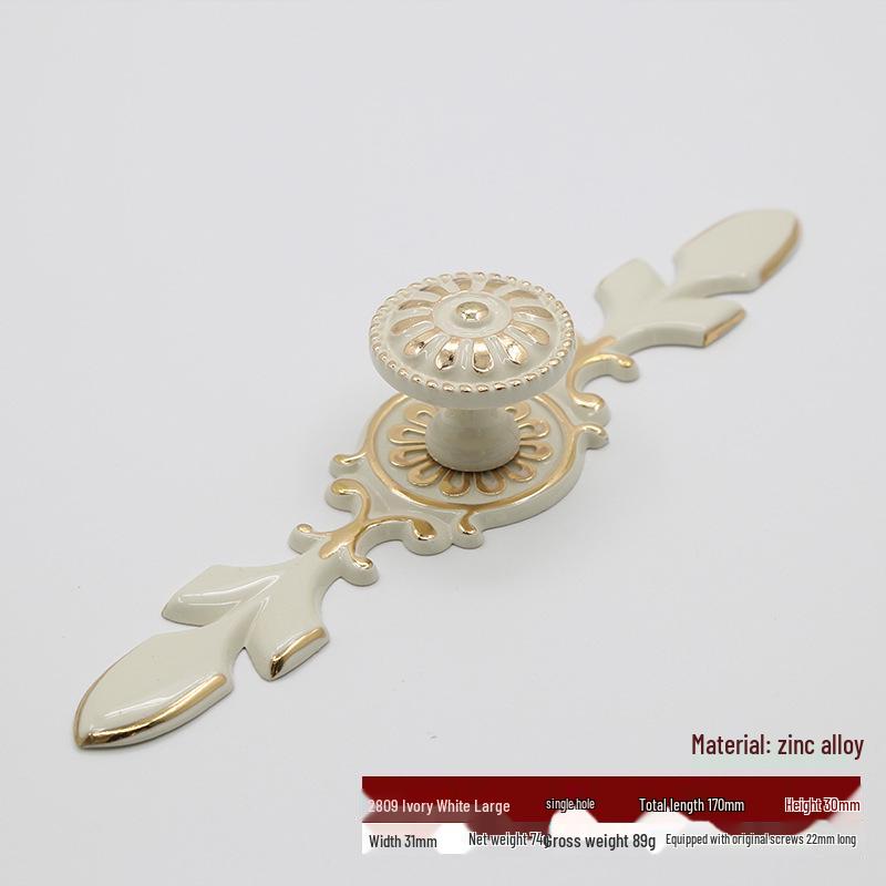 Ivory White Zinc Alloy Minimalist Round Pull Handle for Cabinets and Drawers