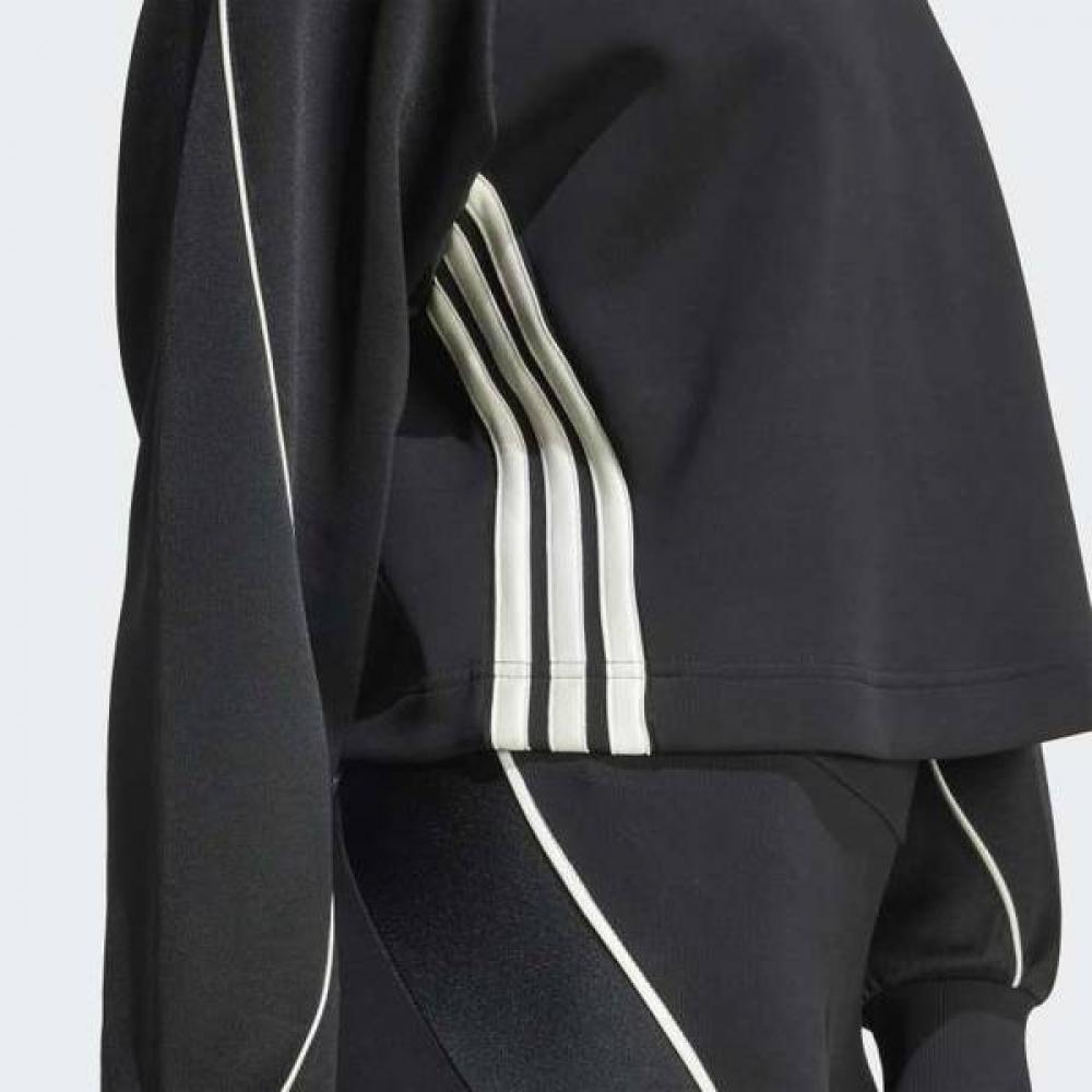 Adidas Women S looSe Layer Sweat 3 Stripe Crewneck Sweater Jl6...