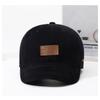Adjustable Back Strap Leather Patch Baseball Cap Short Brim Streetwear Cap Dad Hat  For Women Men