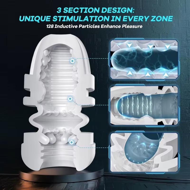 Automatic Telescoping Male Masturbator Mens Sex Toys - Penis Pump Sex Toy for Men with 9 Sucking & 9 Thrusting & 9 Vibrating, APP Control Sex Toy