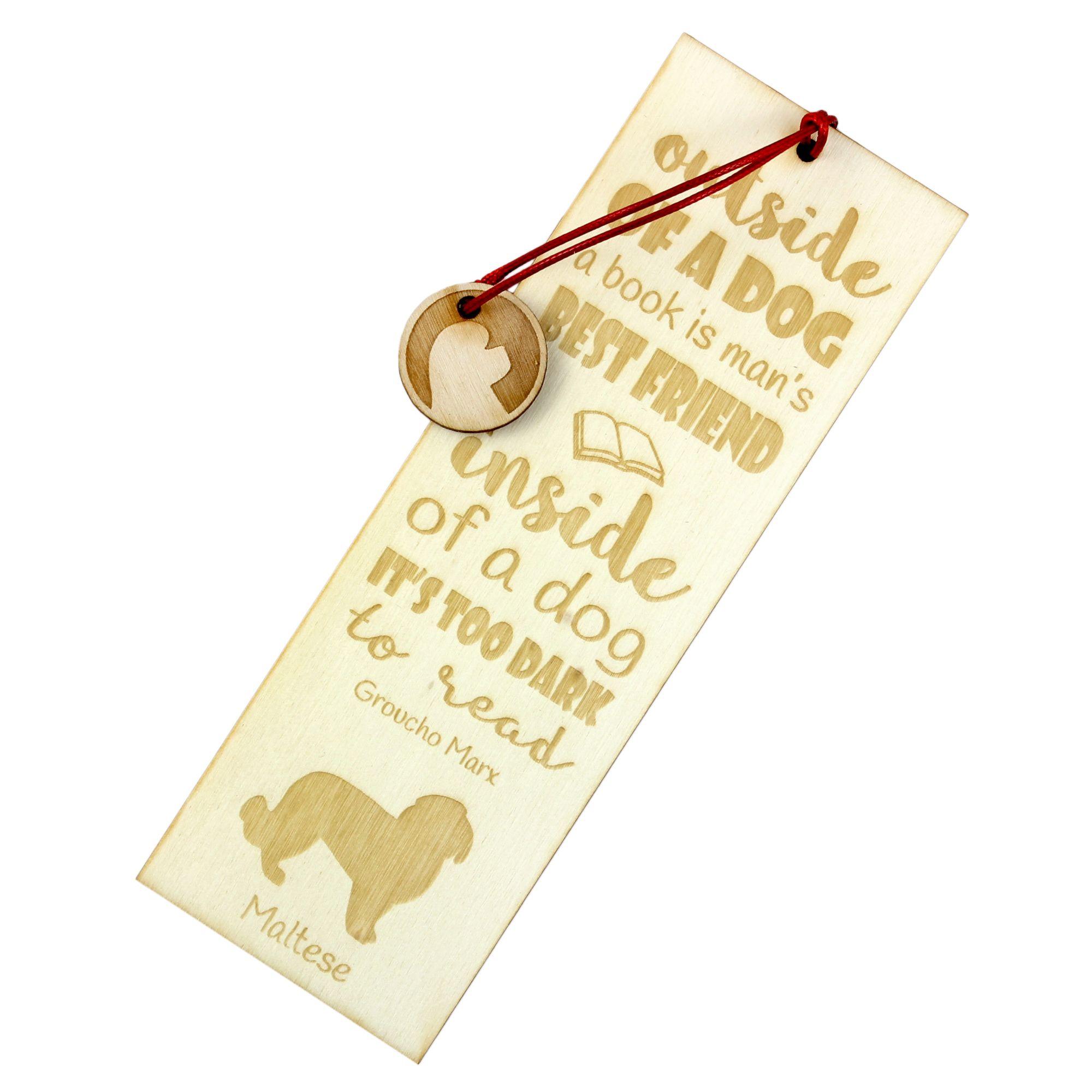 Maltese - dog bookmark, personalized bookmark, gift for bookworm from Art-Dog brand