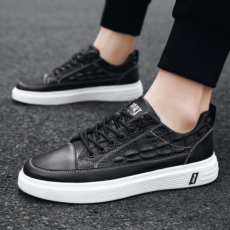 Мужские туфли новые повседневные кожаные туфли спортивные кожаные маленькие белые туфли — фото 7