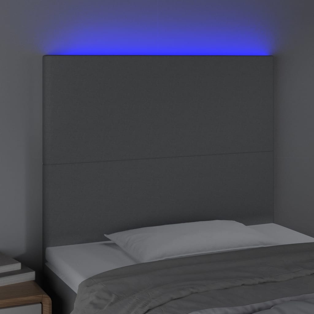 Vidaxl Zagłówek Do Łóżka Z Led, Jasnoszary, 90X5X118/128 Cm, Tkanina