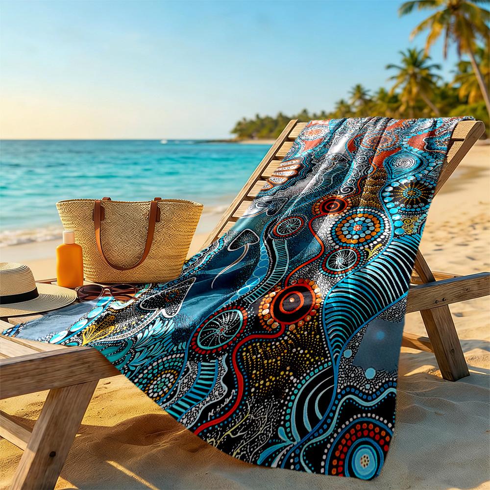 Australian Aboriginal Style Beach Towel Soft Durable Quick-Dry Comfortable Lightweight