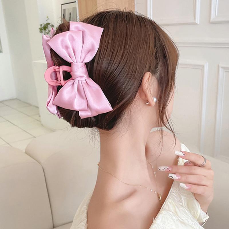 New Large Chiffon Bow Hair Claw Clip Elegant Large Size Fabric Ribbon Flower Hair Clip Jaw Clamps Accessories For Women Hairpins