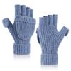 Gloves for Women In Winter Warm Gloves Knitted with Velvet Half Finger Flip Gloves Student Riding Bike Writing Finger Exposed Gloves Men