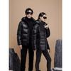 Unisex Black Gold Short Down Winter Jacket - Thickened Cotton-Padded Outerwear Trend