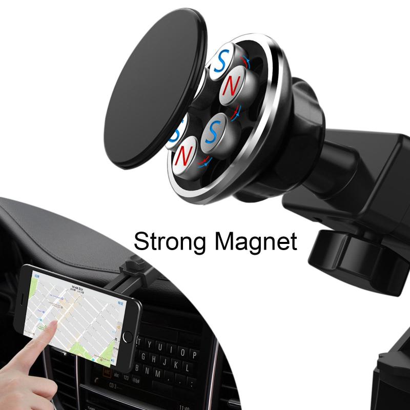 Universal Car Magnetic Phone Holder Suction Cup Dashboard Windscreen Mount Strong Magnet Bracket Stand for Xiaomi Huawei Iphone