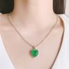 Jewelry Colored Treasure Collarbone Chain Simulation Emerald Heart Shape 12 * 12 Retro Pendant Necklace