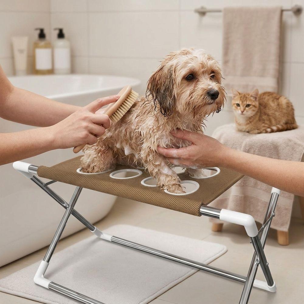 Anti-Scratch Folding Pet Grooming Hammock Quick Drying Cat Bathing Rack  Picking Ears