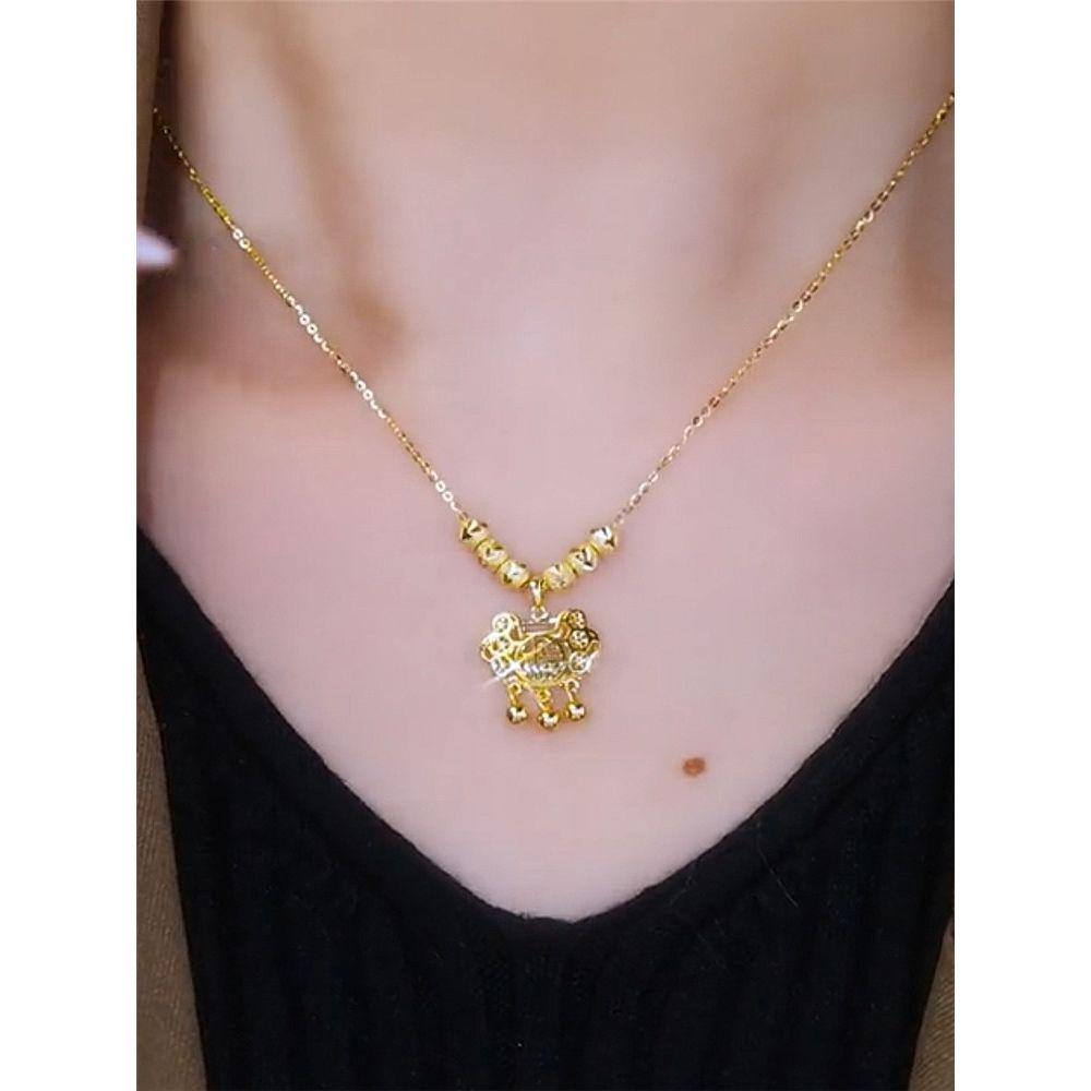 Women's Ethnic Longevity Lock Necklace - Chinese Style Fu Lock Clavicle Chain Choker, Douyin Trend, Elegant Neck Chain.