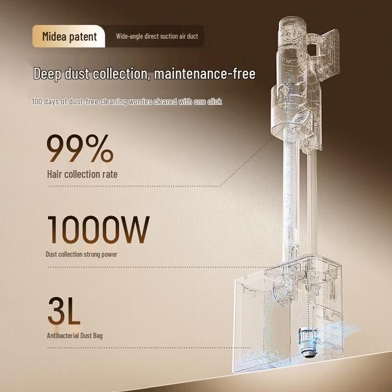 Midea F30station Cordless Stick Vacuum with Auto-Emptying Station CN plug (adapter included)
