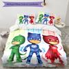 3pcs PJ Marks2 Design Cover Set - HD Printed Bedding with 1 Cover and 2 Pillowcases - Perfect for Home and Dorm Decor